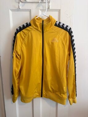 Kappa Yellow Track Jacket with Black Logo Tape